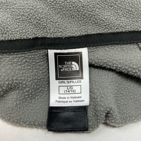 The North Face Girl's Gray 1/4 Zip Kangaroo Pouch Fleece Pullover Size 14-16 - Picture 13 of 16